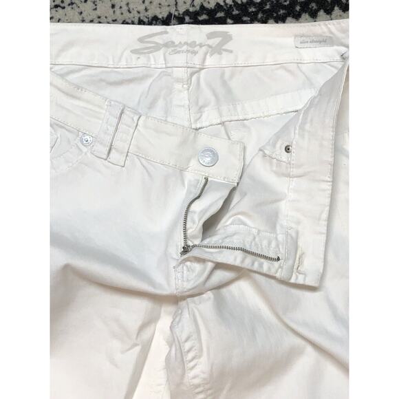 Seven 7 White Denim Jeans Embellished Pockets Casual Everyday Size 10 - Picture 11 of 11